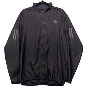 Running Windbreaker Jacket Black Full‎ Zip Reflective Mens Adidas L Ahtleisure